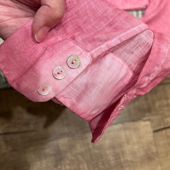 120% lino linen pink  tunic blouse - Picture 13 of 16